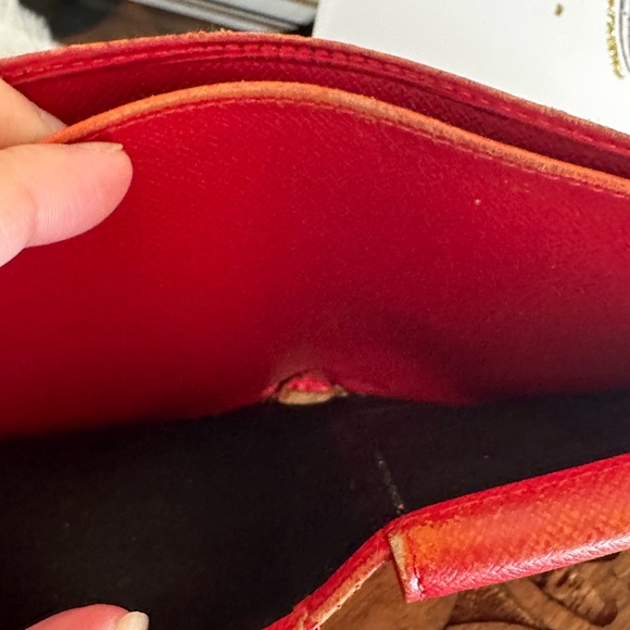 Louis Vuitton Red Epi Wallet with LV Box and Bag - Picture 7 of 13